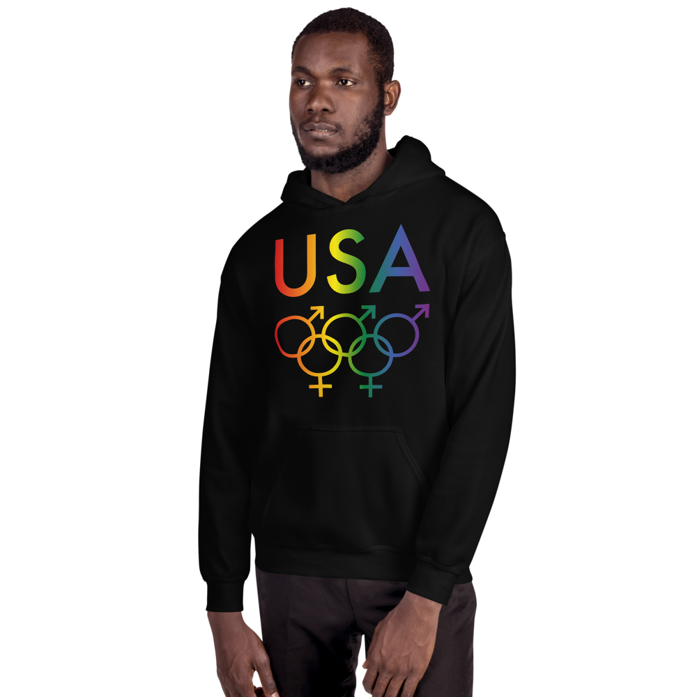 Tribe of the Union Rings USA Mixed Gender Identity LGBTQ colored Unisex Hoodie