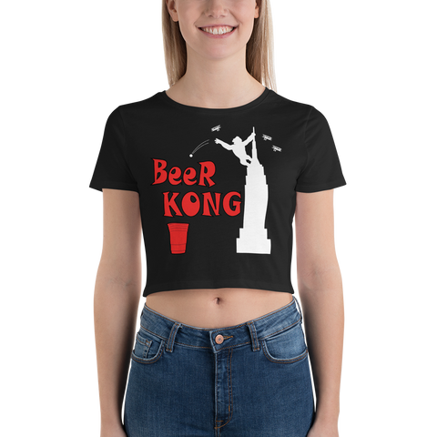 Beer Kong Pub Crawl and Bar-themed Darker Colors Women's Crop Tee