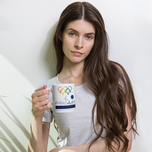 Tribe of the Union Rings Female Gender Identity Blue Skyline Big 'O' Games 11 oz. Coffee Mug