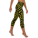 Chicks, Chicks, and more Chicks on a Black Background All-Over Print Yoga Capri Leggings