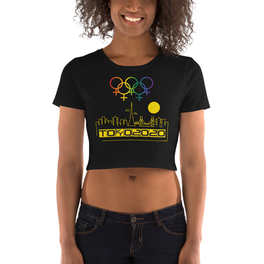 Tribe of the Union Rings Female Gender Identity Yellow Skyline Big 'O' Games Women’s Crop Tee
