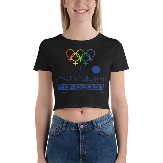 Tribe of the Union Rings Female Gender Identity Blue Skyline Big 'O' Games Women’s Crop Tee