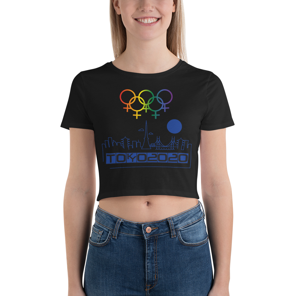 Tribe of the Union Rings Female Gender Identity Blue Skyline Big 'O' Games Women’s Crop Tee