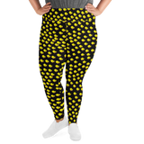 Chicks, Chicks, and more Chicks on a Black Background All-Over Print Plus Size Leggings