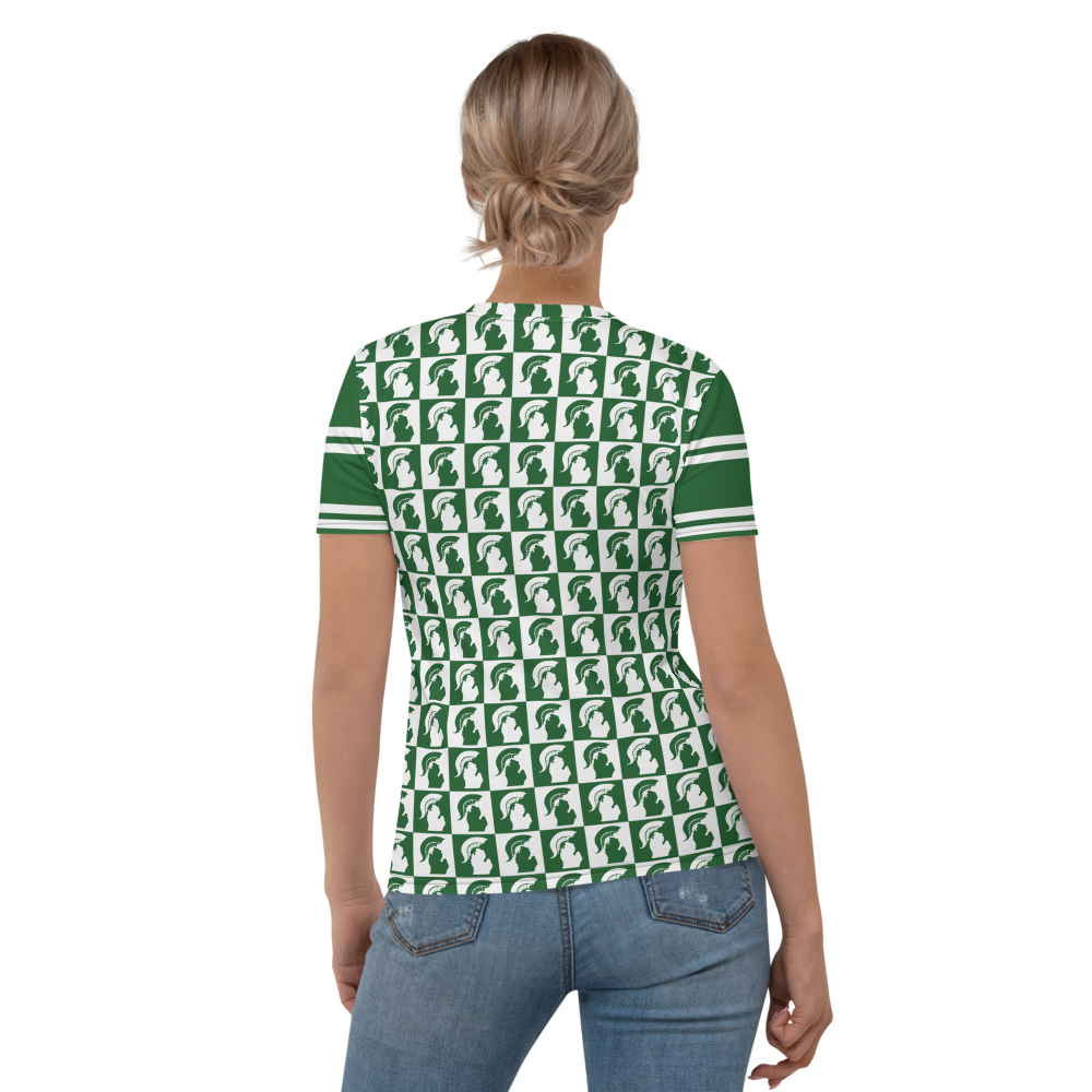 Michigan State Spartan Football Women's All-Over T-shirt Design