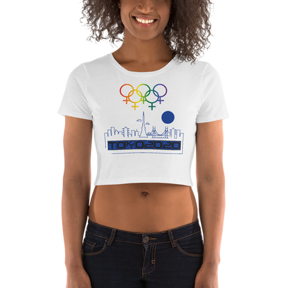 Tribe of the Union Rings Female Gender Identity Blue Skyline Big 'O' Games Women’s Crop Tee