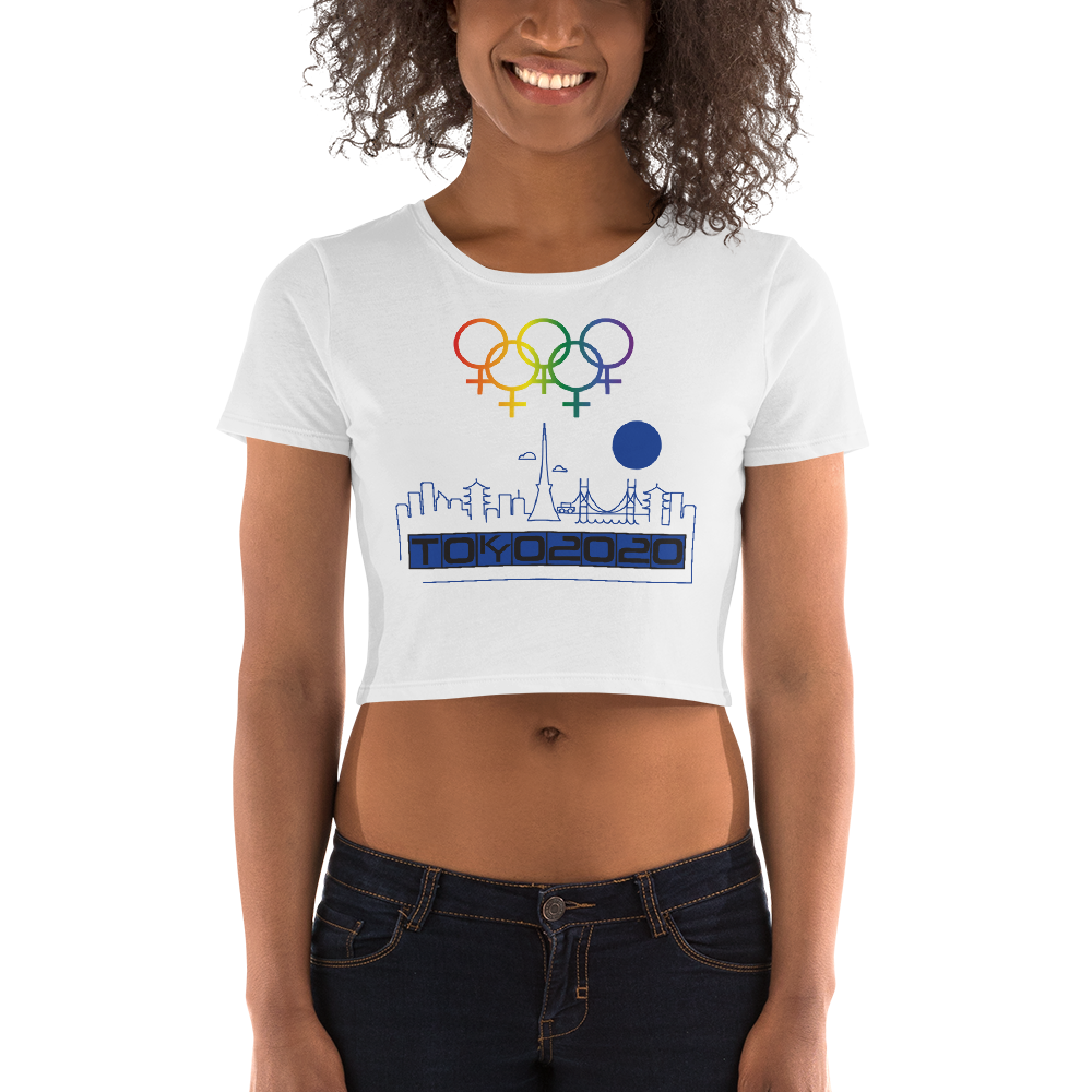 Tribe of the Union Rings Female Gender Identity Blue Skyline Big 'O' Games Women’s Crop Tee