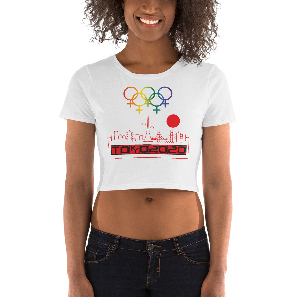 Tribe of the Union Rings Female Gender Identity Red Skyline Big 'O' Games Women’s Crop Tee