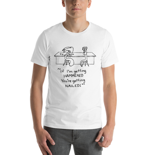 Hammer & Nail Bar-themed Pick-me-up Lighter Colors Short-Sleeve Unisex T-Shirt