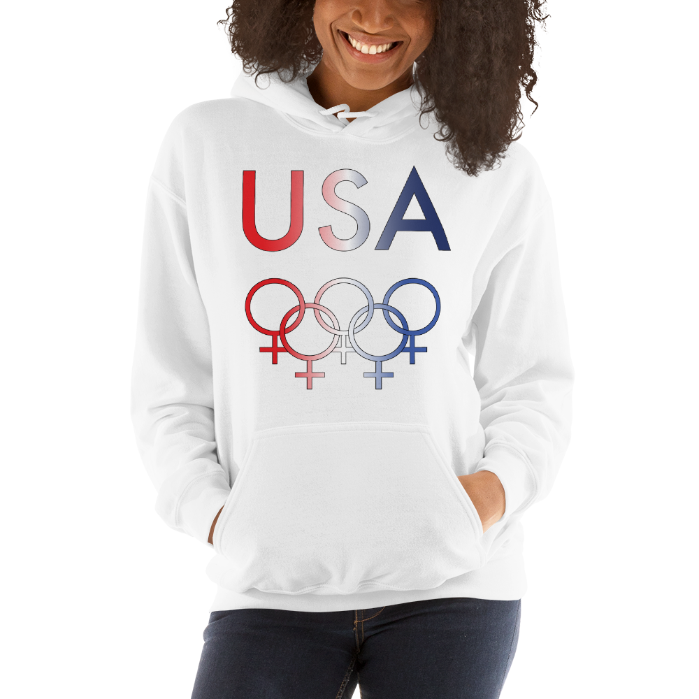 Tribe of the Union Rings USA Female Gender Identity Red, White, and, Blue colored Unisex Hoodie