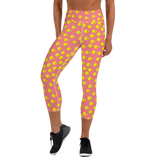 Chicks, Chicks, and more Chicks on a Pink Background All-Over Print Yoga Capri Leggings