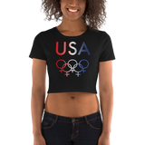 Tribe of the Union Rings USA Female Gender Identity Red, White, and, Blue colored Women’s Crop Tee