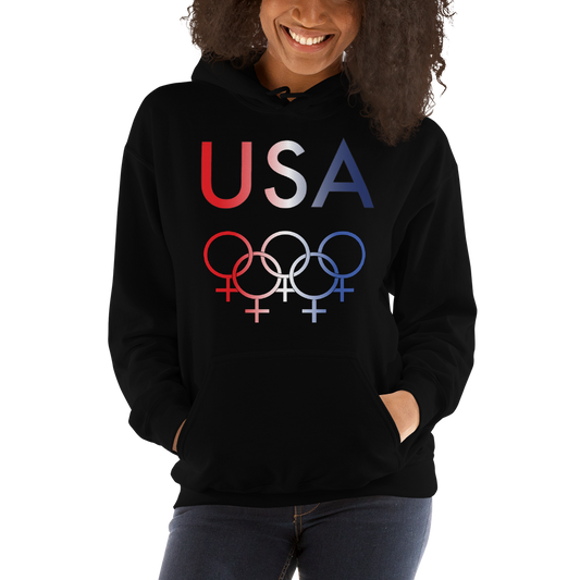 Tribe of the Union Rings USA Female Gender Identity Red, White, and, Blue colored Unisex Hoodie