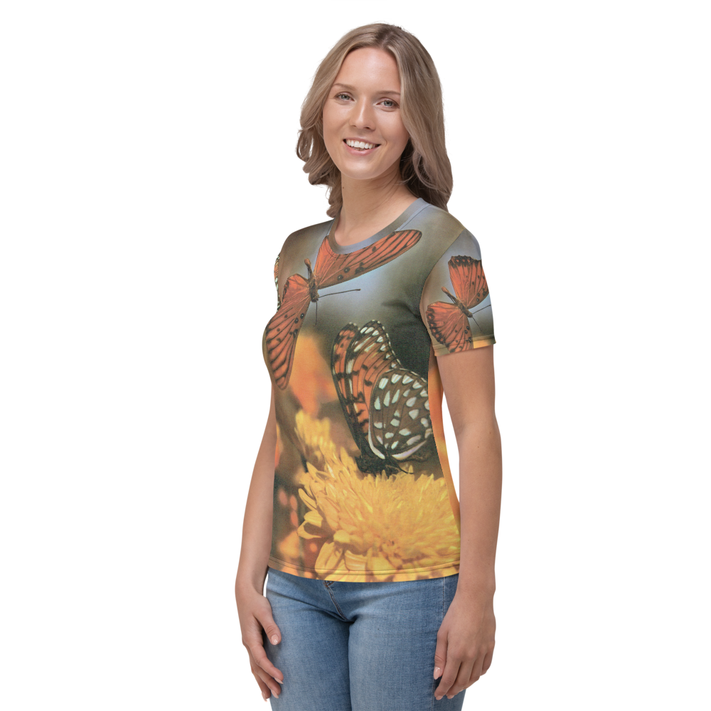Butterflies - Photo of Two Fritillaries on a Women's All-Over T-shirt