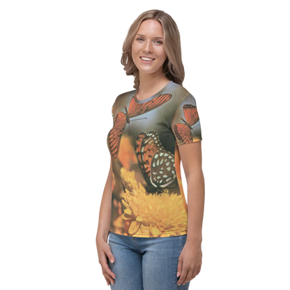 Butterflies - Photo of Two Fritillaries on a Women's All-Over T-shirt