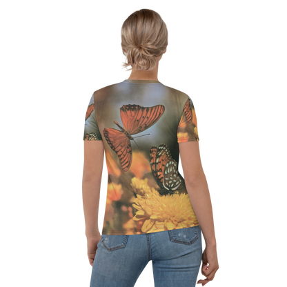 Butterflies - Photo of Two Fritillaries on a Women's All-Over T-shirt