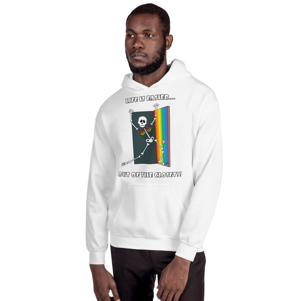 Life Is Easier Out Of The Closet/Heck, Yeah!!  Hooded Sweatshirt