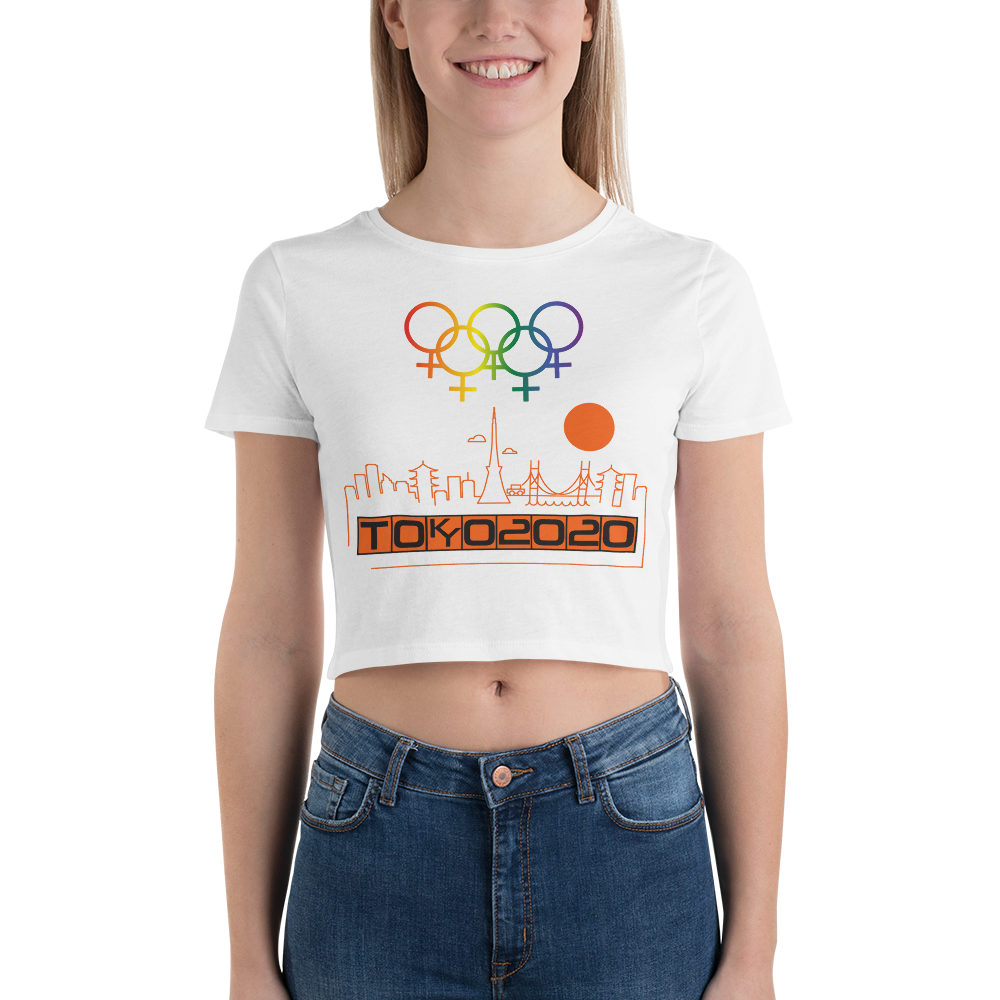 Tribe of the Union Rings Female Gender Identity Orange Skyline Big 'O' Games Women’s Crop Tee