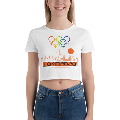Tribe of the Union Rings Female Gender Identity Orange Skyline Big 'O' Games Women’s Crop Tee