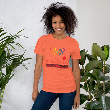 Tribe of the Union Rings Female Gender Red Skyline Big 'O' Games Short-Sleeve Unisex T-Shirt