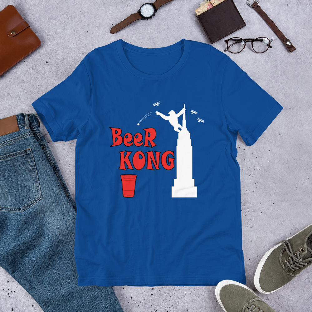 Beer Kong Pub Crawl and Bar-themed Darker Colors Short-Sleeve Unisex T-Shirt