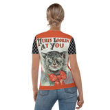 Vintage Post Card Cat Lovers - Here's Lookin' At You Women's All-Over T-shirt