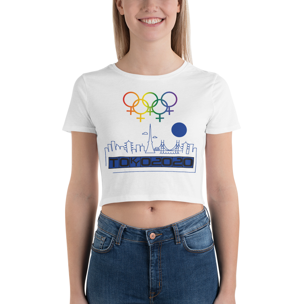 Tribe of the Union Rings Female Gender Identity Blue Skyline Big 'O' Games Women’s Crop Tee