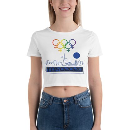 Tribe of the Union Rings Female Gender Identity Blue Skyline Big 'O' Games Women’s Crop Tee