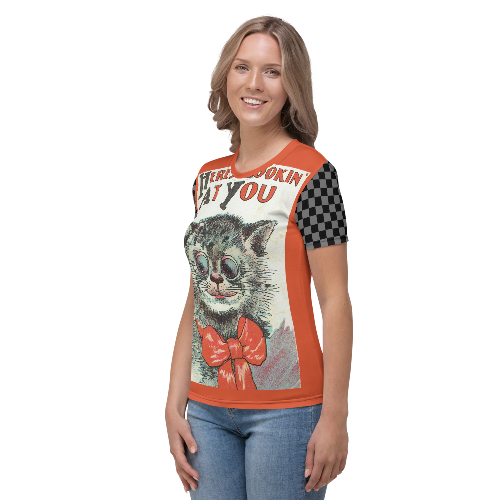 Vintage Post Card Cat Lovers - Here's Lookin' At You Women's All-Over T-shirt