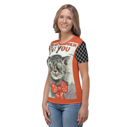 Vintage Post Card Cat Lovers - Here's Lookin' At You Women's All-Over T-shirt