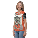 Vintage Post Card Cat Lovers - Here's Lookin' At You Women's All-Over T-shirt