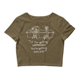 Hammer & Nail Bar-themed Pick-me-up Darker Colors Women's Crop Tee