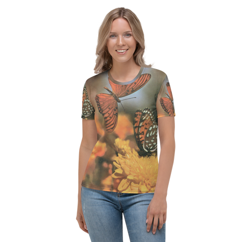Butterflies - Photo of Two Fritillaries on a Women's All-Over T-shirt