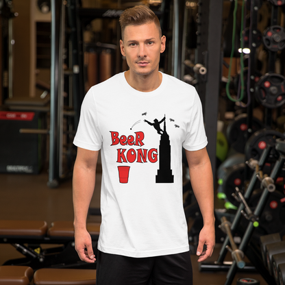 Beer Kong Pub Crawl and Bar-themed Lighter Colors Short-Sleeve Unisex T-Shirt