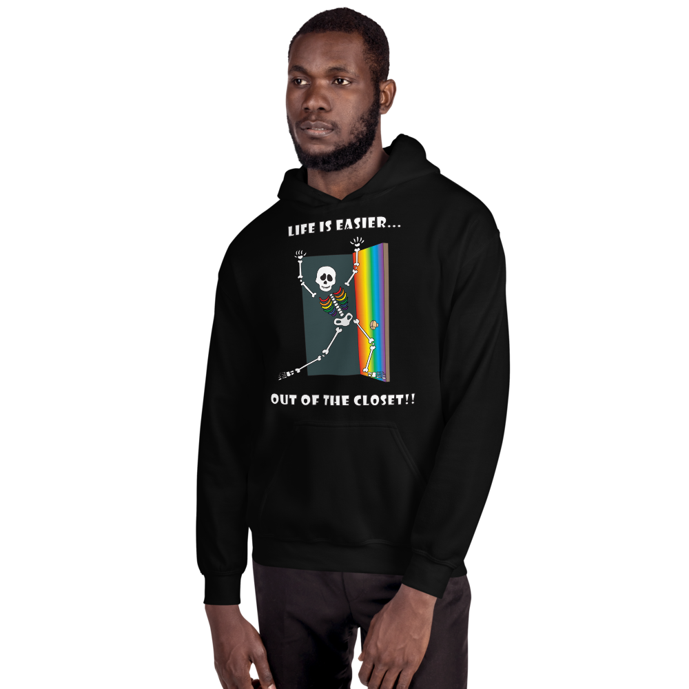 Life Is Easier Out Of The Closet/Heck, Yeah!!  Hooded Sweatshirt