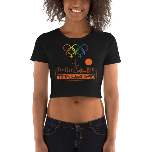 Tribe of the Union Rings Female Gender Identity Orange Skyline Big 'O' Games Women’s Crop Tee