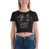 Hammer & Nail Bar-themed Pick-me-up Darker Colors Women's Crop Tee