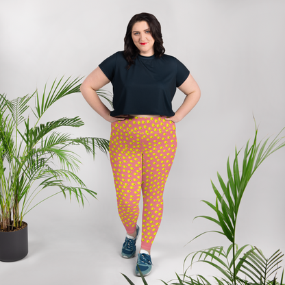 Chicks, Chicks, and more Chicks on a Pink Background All-Over Print Plus Size Leggings
