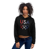 Tribe of the Union Rings USA Female Gender Identity Red, White, and, Blue colored Crop Hoodie